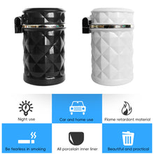 Load image into Gallery viewer, Universal Aluminum Alloy Car Ashtray With LED Light Ash Tray Cup Smokeless Portable Auto Ashtray Flame Retardant Car Accessories