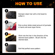 Load image into Gallery viewer, Hair Style Wave Control Pomade Black Men Strong Hold 360 Waves Layered Style Clay Wavy Grease Builder for Hair Silky Shine