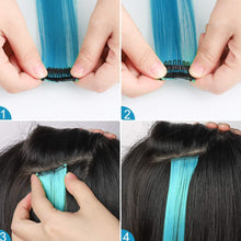 Load image into Gallery viewer, Colored Large Wave Long Curly Wig Ear Hanging Dye Hair Extensions Invisible High Temperature Silk Wig Patch