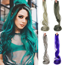Load image into Gallery viewer, Colored Large Wave Long Curly Wig Ear Hanging Dye Hair Extensions Invisible High Temperature Silk Wig Patch