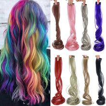 Load image into Gallery viewer, Colored Large Wave Long Curly Wig Ear Hanging Dye Hair Extensions Invisible High Temperature Silk Wig Patch