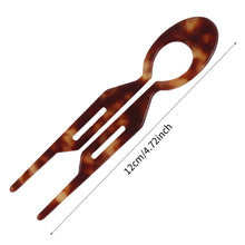 Load image into Gallery viewer, U-Shaped Simple Design Geometric Hair Sticks Acetate Hairpins Tortoiseshell for Women Retro Young Girls Party Jewelry Gifts