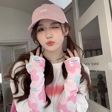 Load image into Gallery viewer, 1Pair Women Summer Ice Arm Sleeves Flower Pattern Sun Protection Sleeves Car Driving Cyclicing Arm Covers Outdoor Sunscreen Loose Ice Silk Sleeve
