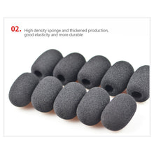 Load image into Gallery viewer, 10Pcs Black Mic Protector Replacement Headset Foam Covers Windscreen Windshield Sponge Covers Microphone Cover for Meeting Mic