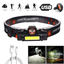 Load image into Gallery viewer, Outdoor Dual Light Source Strong Mini Headlight USB Charging LED Magnetic Working Light For Night Fishing Riding Camping Hiking