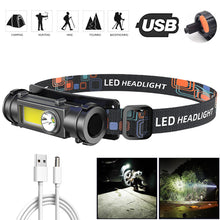 Load image into Gallery viewer, Outdoor Dual Light Source Strong Mini Headlight USB Charging LED Magnetic Working Light For Night Fishing Riding Camping Hiking