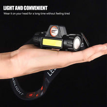 Load image into Gallery viewer, Outdoor Dual Light Source Strong Mini Headlight USB Charging LED Magnetic Working Light For Night Fishing Riding Camping Hiking