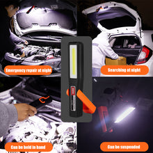 Load image into Gallery viewer, Portable LED Work Light With Magnet And Hook USB Rechargeable Flashlight For Car Repair Outdoor Camping