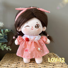 Load image into Gallery viewer, 20CM Cotton Doll Rompers Cartoon Plush Doll Replacement Outfit Dress Playing House Accessories Mini Clothes