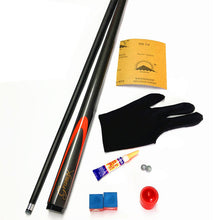 Load image into Gallery viewer, 1PC 145CM Carbon Fiber Billiard Cue 1/2 Split Spiral Interface 9.5MM Small Head Snooker Stick Billiard Supplies