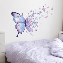 Load image into Gallery viewer, Purple Butterfly Wall Stickers for Bedroom Living Room Decoration Girls Room Wall Decals Daughter Room Wallpaper PVC Murals