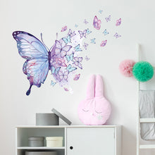 Load image into Gallery viewer, Purple Butterfly Wall Stickers for Bedroom Living Room Decoration Girls Room Wall Decals Daughter Room Wallpaper PVC Murals