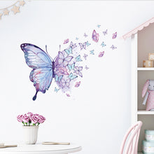 Load image into Gallery viewer, Purple Butterfly Wall Stickers for Bedroom Living Room Decoration Girls Room Wall Decals Daughter Room Wallpaper PVC Murals