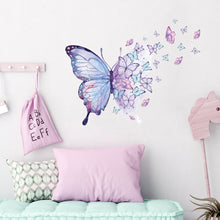 Load image into Gallery viewer, Purple Butterfly Wall Stickers for Bedroom Living Room Decoration Girls Room Wall Decals Daughter Room Wallpaper PVC Murals