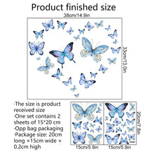 Load image into Gallery viewer, Luminous Blue Butterfly Wall Stickers Decor Butterflies for Bedroom Living Room Decoration Girls Room Wall Decals Daughter Room Wallpaper PVC Murals