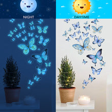 Load image into Gallery viewer, Luminous Blue Butterfly Wall Stickers Decor Butterflies for Bedroom Living Room Decoration Girls Room Wall Decals Daughter Room Wallpaper PVC Murals