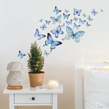 Load image into Gallery viewer, Luminous Blue Butterfly Wall Stickers Decor Butterflies for Bedroom Living Room Decoration Girls Room Wall Decals Daughter Room Wallpaper PVC Murals