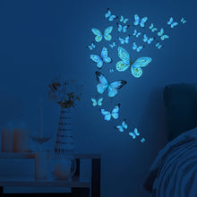 Load image into Gallery viewer, Luminous Blue Butterfly Wall Stickers Decor Butterflies for Bedroom Living Room Decoration Girls Room Wall Decals Daughter Room Wallpaper PVC Murals