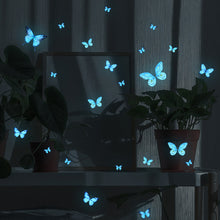 Load image into Gallery viewer, Luminous Blue Butterfly Wall Stickers Decor Butterflies for Bedroom Living Room Decoration Girls Room Wall Decals Daughter Room Wallpaper PVC Murals
