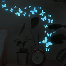 Load image into Gallery viewer, Luminous Blue Butterfly Wall Stickers Decor Butterflies for Bedroom Living Room Decoration Girls Room Wall Decals Daughter Room Wallpaper PVC Murals