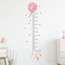 Load image into Gallery viewer, Balloon Rabbit Wall Stickers for Baby Girls Room Kids Room Height Ruller Grow Up Chart Height Measurement Wall Decals Nursery