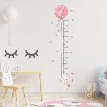 Load image into Gallery viewer, Balloon Rabbit Wall Stickers for Baby Girls Room Kids Room Height Ruller Grow Up Chart Height Measurement Wall Decals Nursery