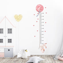 Load image into Gallery viewer, Balloon Rabbit Wall Stickers for Baby Girls Room Kids Room Height Ruller Grow Up Chart Height Measurement Wall Decals Nursery
