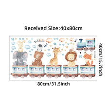 Load image into Gallery viewer, Baby Room Wall Stickers Cartoon Animal Train Elephant Giraffe Wall Decals for Kids Room Nursery Room Bedroom Decals Wallpapper