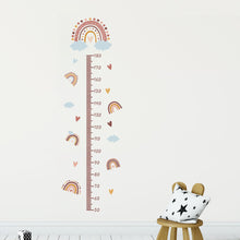 Load image into Gallery viewer, Rainbow Height Measurement Wall Stickers for Kids Room Height Ruller Grow Up Chart Wall Decals for Baby Nursery Room Decoration