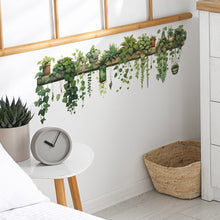 Load image into Gallery viewer, Green Dill Leaves Hanging Basket Wall Stickers Bedroom Living Room Wall Beautification Green Plant Decor Courtyard Wall Decals