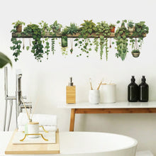 Load image into Gallery viewer, Green Dill Leaves Hanging Basket Wall Stickers Bedroom Living Room Wall Beautification Green Plant Decor Courtyard Wall Decals
