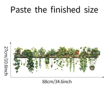 Load image into Gallery viewer, Green Dill Leaves Hanging Basket Wall Stickers Bedroom Living Room Wall Beautification Green Plant Decor Courtyard Wall Decals