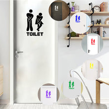 Load image into Gallery viewer, WC Toilet Entrance Sign Door Stickers For Public Place Home Decoration Creative Pattern Wall Decals Diy Funny Vinyl Mural Art