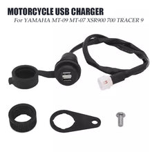 Load image into Gallery viewer, DV 12V Motorcycle Double USB Charger Adapter Socket Converter For Yamaha MT-07 MT-09 SP Tracer FZ-09 FZ-07 Tracer XSR 700 900