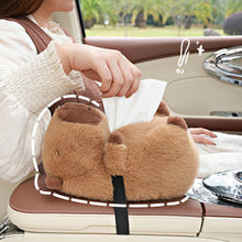Load image into Gallery viewer, Capybara Car Tissue Boxes Plush Car Backseat Hanging Tissue Bag Box Plush holder cover Auto Toys Interior Decoration Accessories