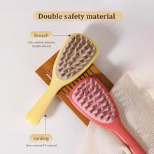 Load image into Gallery viewer, Ginkgo Leaf Hair Brush Massager Silicone Coarse Toothed Handle Hair Comb Long Handle Hair Massage Brush