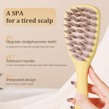 Load image into Gallery viewer, Ginkgo Leaf Hair Brush Massager Silicone Coarse Toothed Handle Hair Comb Long Handle Hair Massage Brush