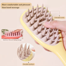 Load image into Gallery viewer, Ginkgo Leaf Hair Brush Massager Silicone Coarse Toothed Handle Hair Comb Long Handle Hair Massage Brush