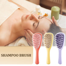 Load image into Gallery viewer, Ginkgo Leaf Hair Brush Massager Silicone Coarse Toothed Handle Hair Comb Long Handle Hair Massage Brush