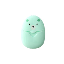 Load image into Gallery viewer, 50pcs/set Travel Paper Soaps Portable Disposable Cleaning Soap Paper Cartoon Travel Paper Cute Bear Paper Soap Tablets for Travel