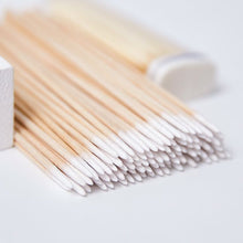 Load image into Gallery viewer, 100pcs Micro Wood Cotton Swab Eyelash Extension Tools Tatoo Microblading Cleaning Wooden Sticks Cosmetic Cotton Brush Buds Tip