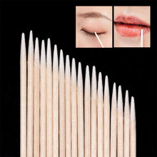 Load image into Gallery viewer, 100pcs Micro Wood Cotton Swab Eyelash Extension Tools Tatoo Microblading Cleaning Wooden Sticks Cosmetic Cotton Brush Buds Tip