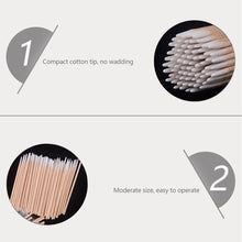 Load image into Gallery viewer, 100pcs Micro Wood Cotton Swab Eyelash Extension Tools Tatoo Microblading Cleaning Wooden Sticks Cosmetic Cotton Brush Buds Tip