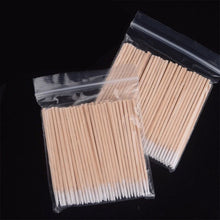 Load image into Gallery viewer, 100pcs Micro Wood Cotton Swab Eyelash Extension Tools Tatoo Microblading Cleaning Wooden Sticks Cosmetic Cotton Brush Buds Tip