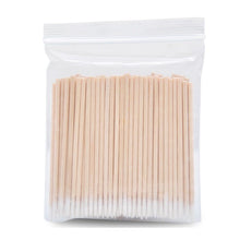 Load image into Gallery viewer, 100pcs Micro Wood Cotton Swab Eyelash Extension Tools Tatoo Microblading Cleaning Wooden Sticks Cosmetic Cotton Brush Buds Tip