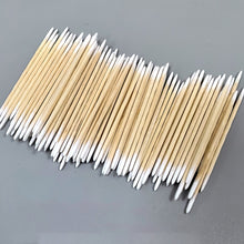 Load image into Gallery viewer, 100Pcs Disposable Ultra-small Cotton Swab Brush Lint Free Micro Wood Makeup Brushes Eyelash Extension Glue Removing Tools