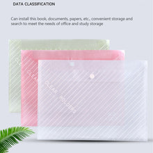 Load image into Gallery viewer, 20 Pieces A4 Twill Waterproof Snap Buckles Large Capacity Office Materials Student Test Paper Bags Transparent File Bags