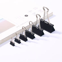 Load image into Gallery viewer, 10pcs/lot Binder Clips Metal Fold Back Clips Small Paper Clip Clamp 15/19/25/32mm Office Clip for Home School Office Storage