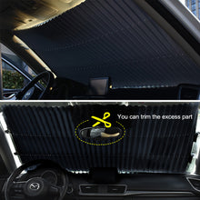 Load image into Gallery viewer, 18"/26"/28"/31" Car Windshield Sunshade Automatic Retractable SUV Truck Front Side Rear Window UV Protection Insulation Heat Curtain Shading