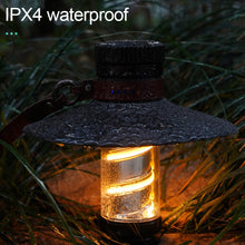 Load image into Gallery viewer, Multifunction Outdoor Retro Atmospheric Camping Light With Removable Lampshade Waterproof LED Flashlight With Hand Cord USB Charging